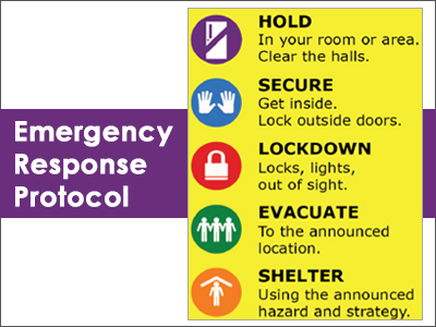 Our students and staff's safety and security is the District’s top priority. Learn more about the Emergency Standard Response Protocol.